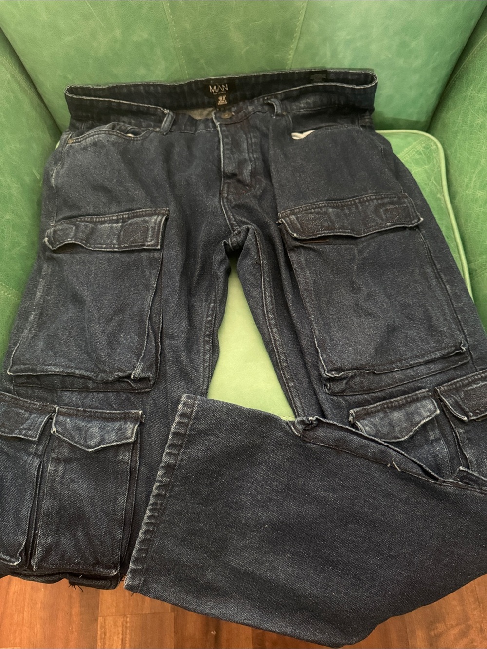 Men's Relaxed Cargo Jeans — Black